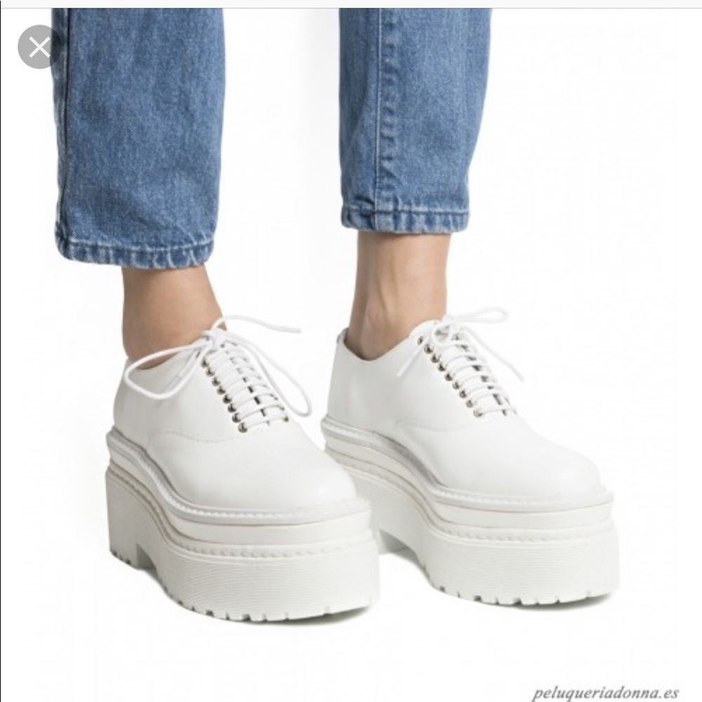 Jeffrey Campbell White Platform Shoes Gem